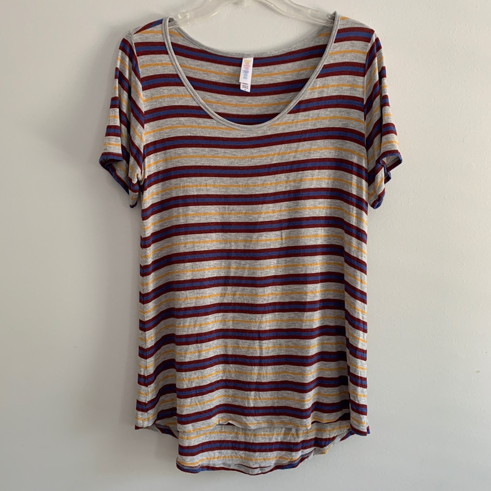 LuLaRoe Classic Tee Red/Navy Stripe